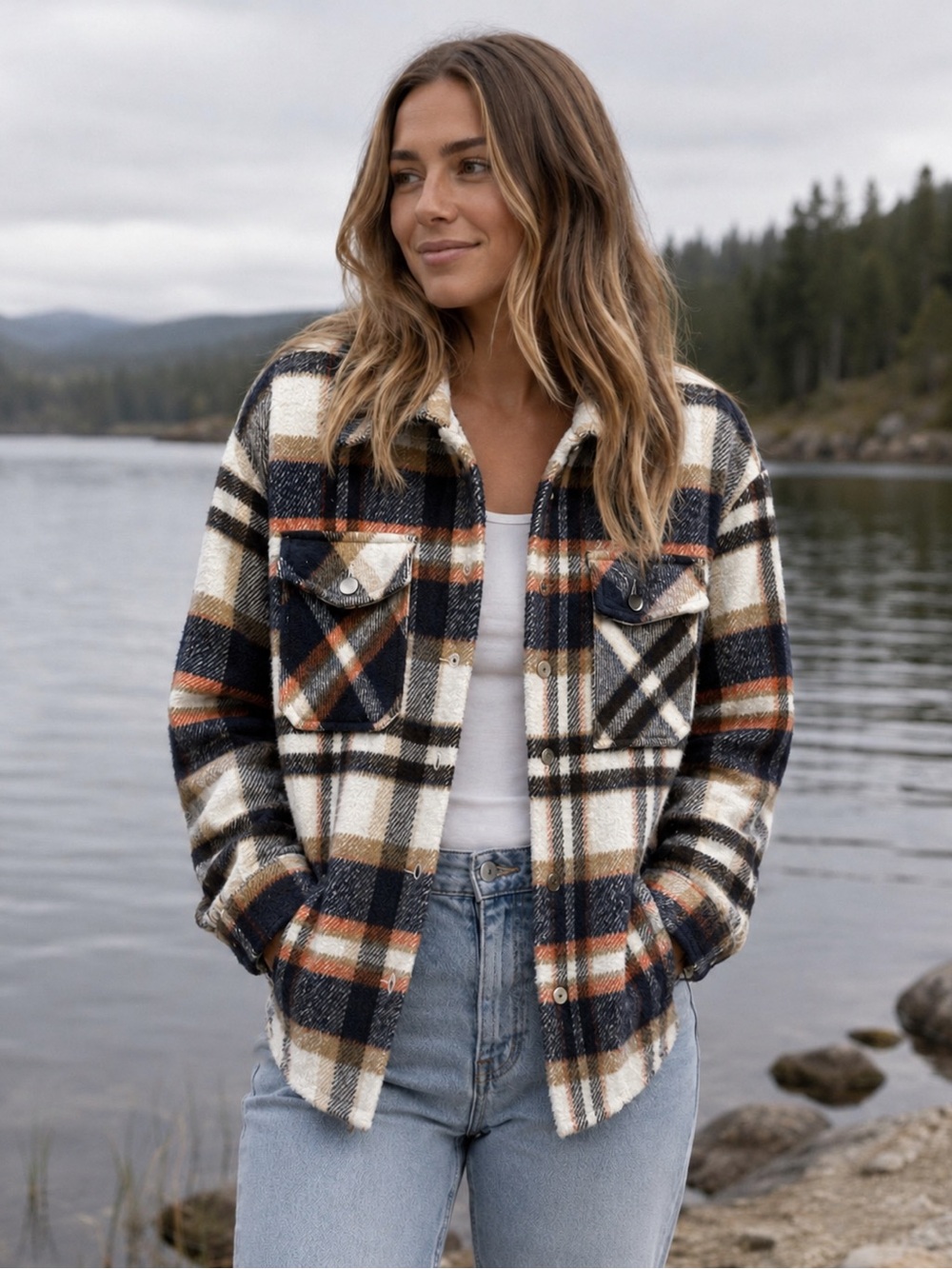 Plaid Flannel Jacket Shacket Size S